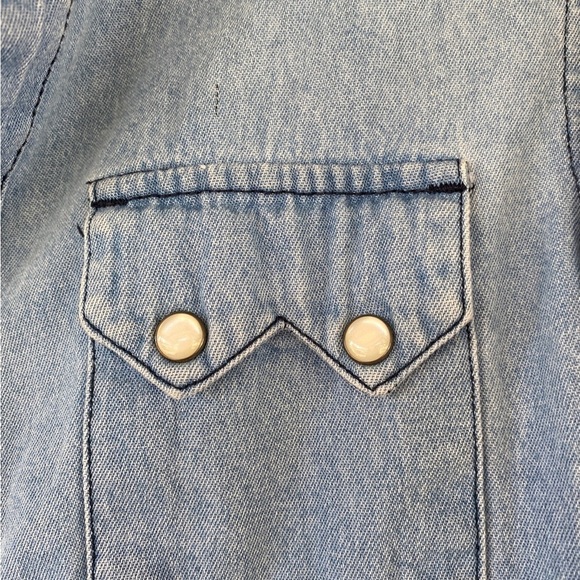 ASOS denim pearl snap button down - Picture 3 of 6